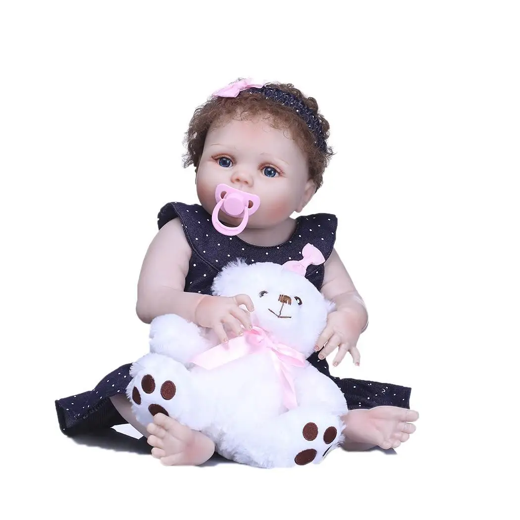 

Kids Soft Silicone Realistic With Clothes Collectibles, Gift, Playmate Black Reborn 2-4Years Baby Doll