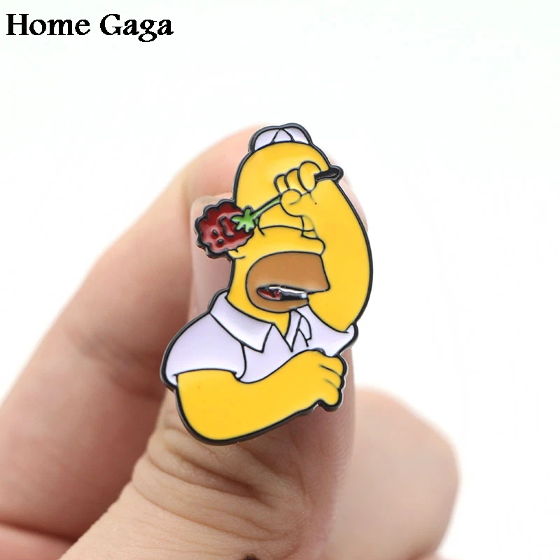 

Homegaga Simpson Zinc Enamel Pins for clothes metal medal Gift para bag shirt hat backpack Brooches Badges for men women D1253