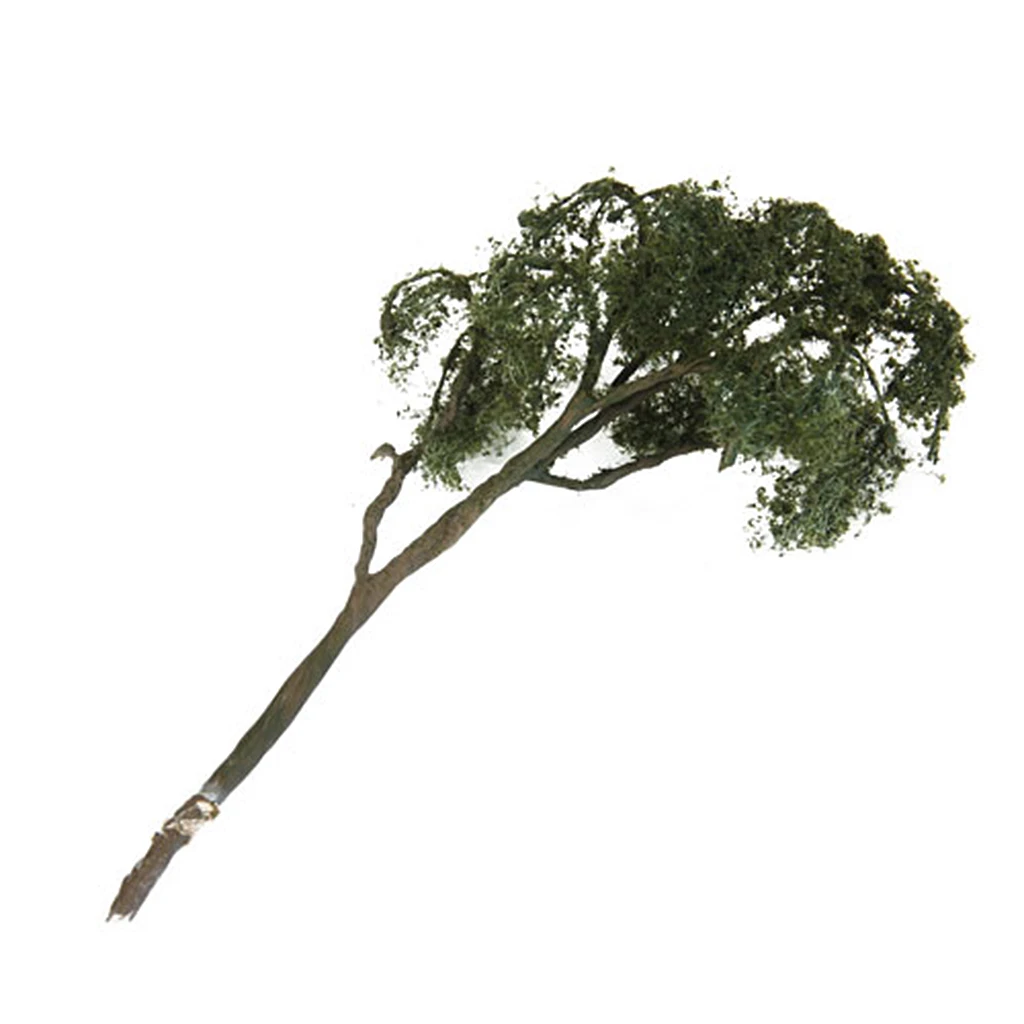 2Pcs Mini Tree Model Painted 1/75 HO Scale for Train Railway Diorama Architecture Building