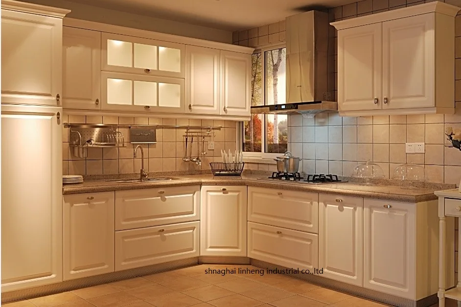 PVC/vinyl kitchen cabinet(LH-PV037)