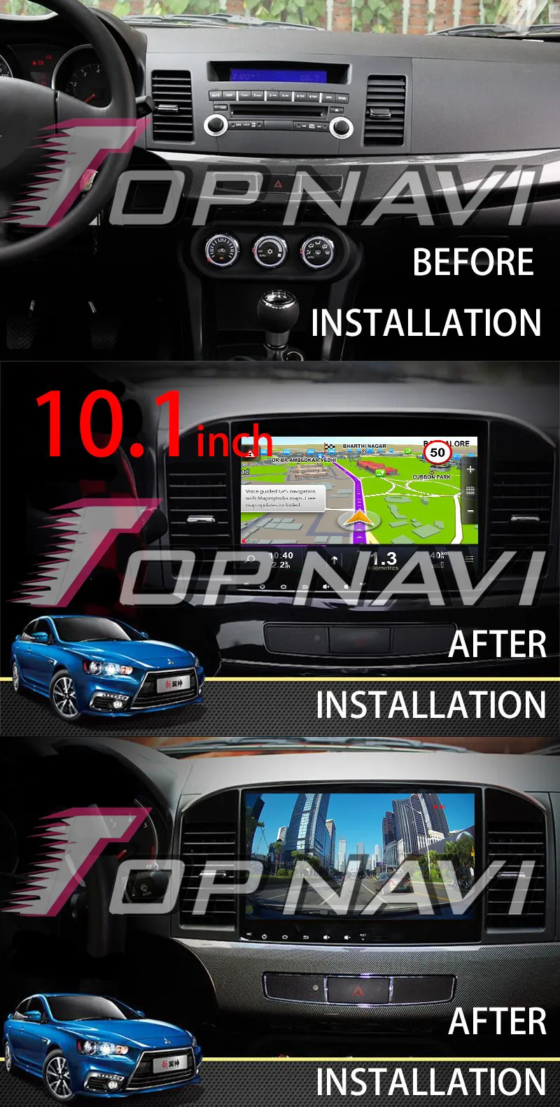 Sale 2 Din Android 8.1 10.1 Inch Car GPS Navigation Multimedia player For Mitsubishi Lancer EX 2010 2011 2012 2013 2014 -2016 Stereo 1