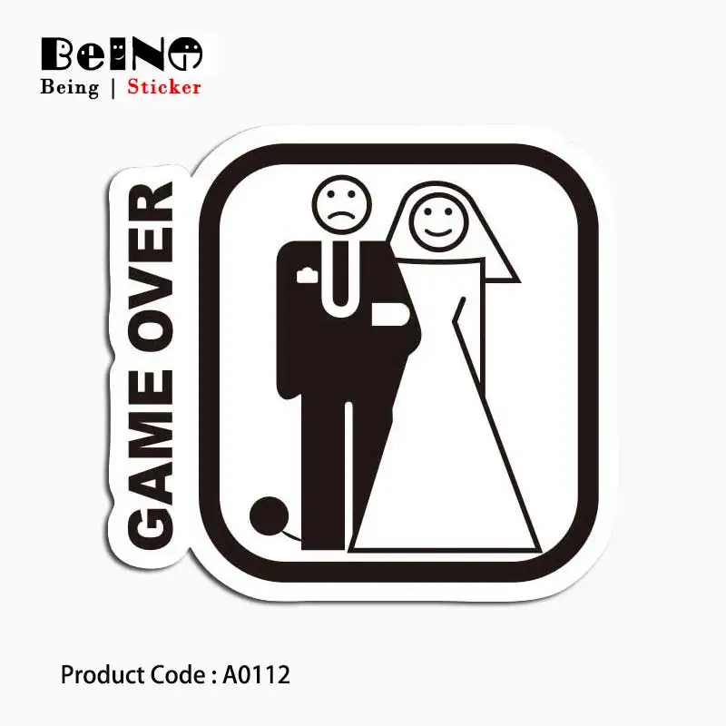 

game over sticker marry you funny sign waterproof suitcase laptop guitar luggage skateboard bicycle toy lovely A0112 stickers