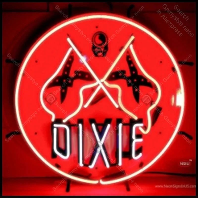 NEON SIGN For Dixie Gasoline Bulbs Lamp Flags GLASS Tube Decor Club Garage Room Handcraft Advertise Oil station Print LOGO | Освещение