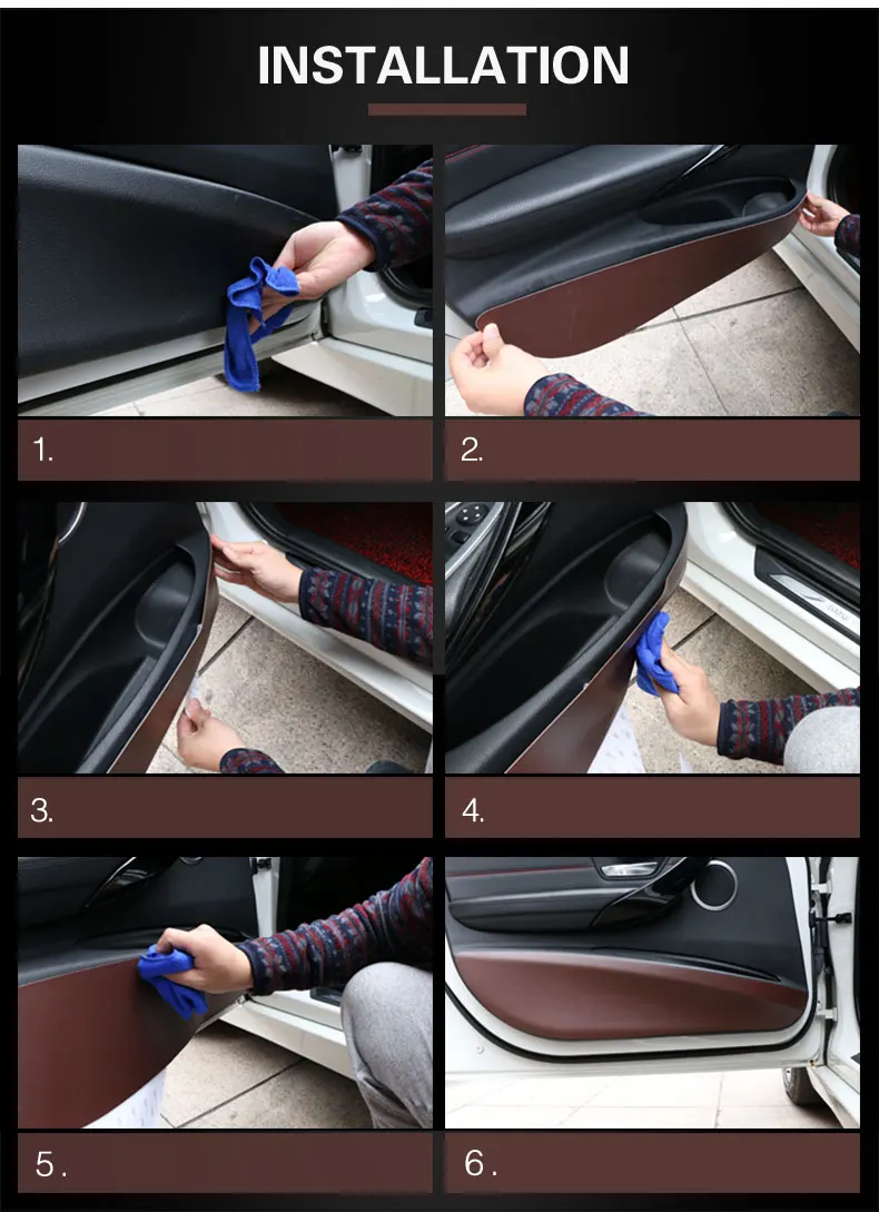 TPIC Автомобильная дверь анти-удар колодки наклейки ультра-тонкая кожа ПВХ защита двери боковой край пленка для Mercedes w204 w205 w213 C E класс