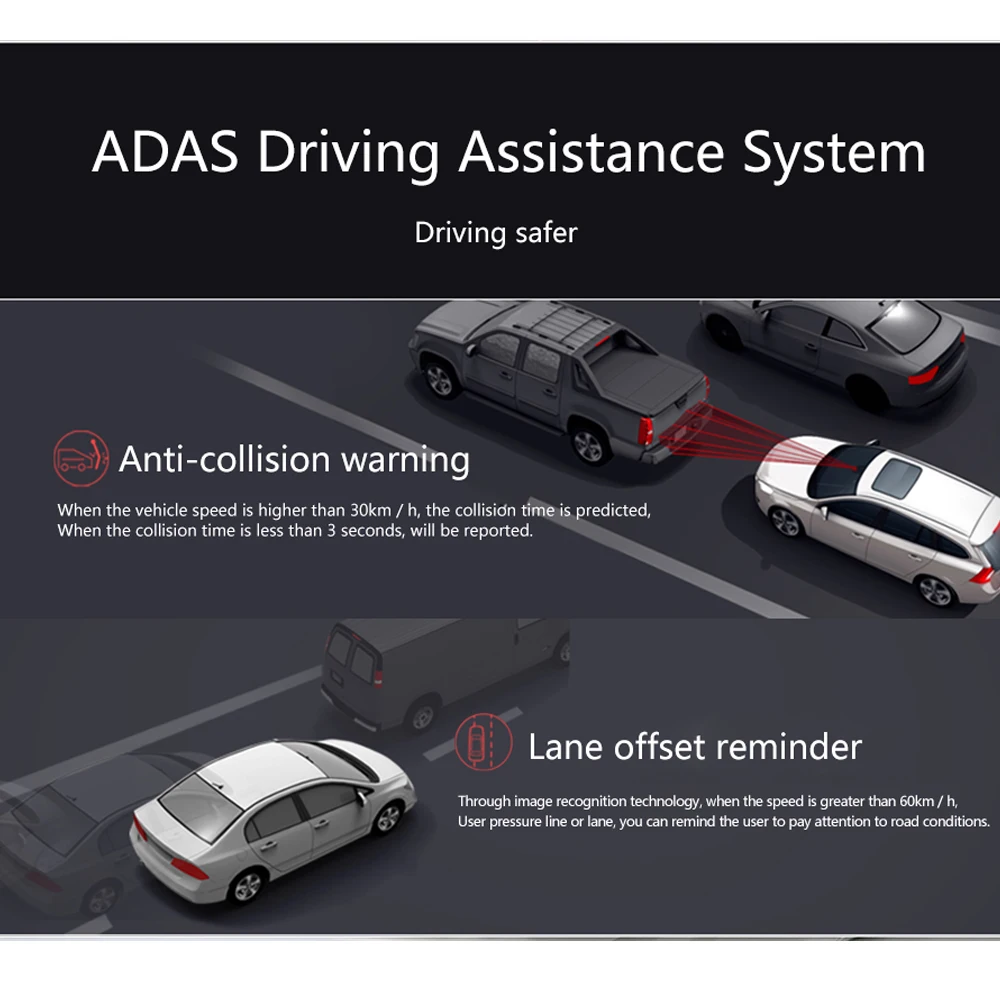Junsun H030 Ambarella A12 Car DVRs ADAS LDWS car camera FHD 1296P registrar WiFi dash cam GPS logger DVR 2 in 1 car recorder 