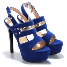 ARMOIRE New Summer Sexy Women Platform Sandals Blue Black Red Ladies Party Shoes Super High Heels AWY211 Plus Big Size 34 43