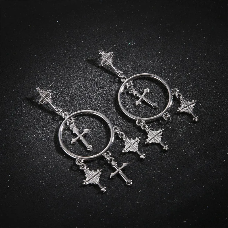 2018 Fashion Earrings for women Cross Earring Retro Art Dangle Earring Eardrop Ear Jewelry For gift Brincos J19#N (8)
