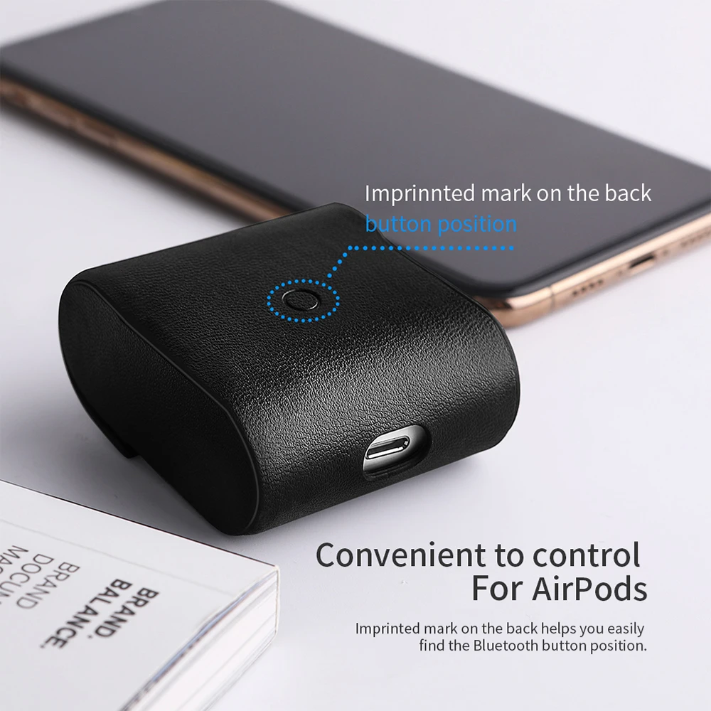 For Airpods 2 Case Protective PU Leather Flip Cover (7)