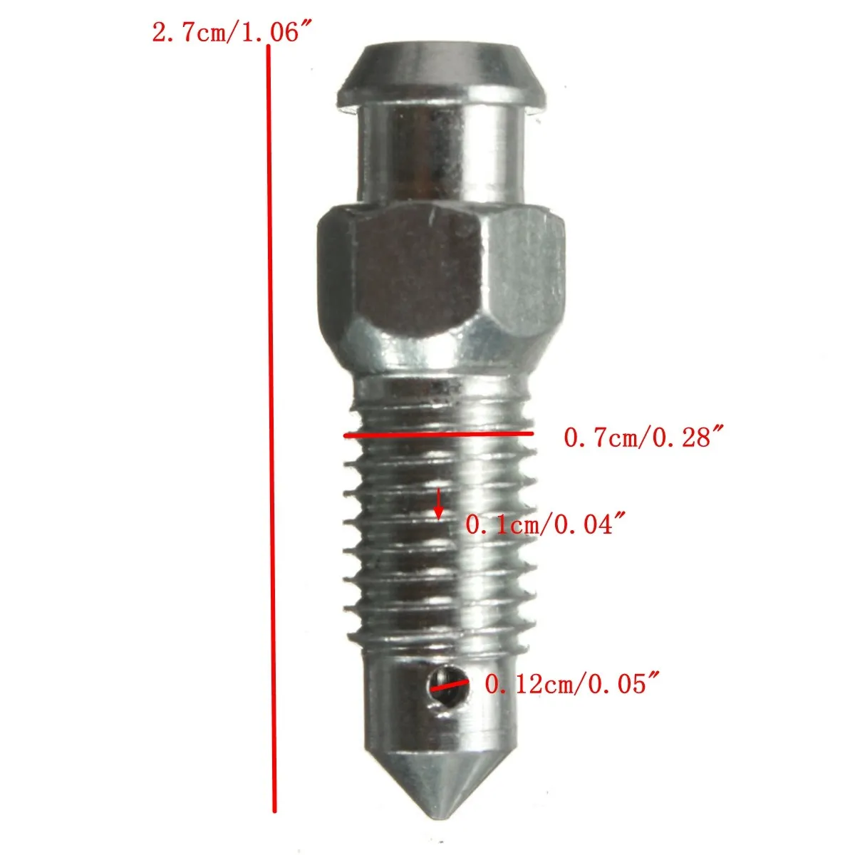 2 piezas M7 x 1,00mm moto de la motocicleta Freno de tornillo de purga de la pinza de pezón