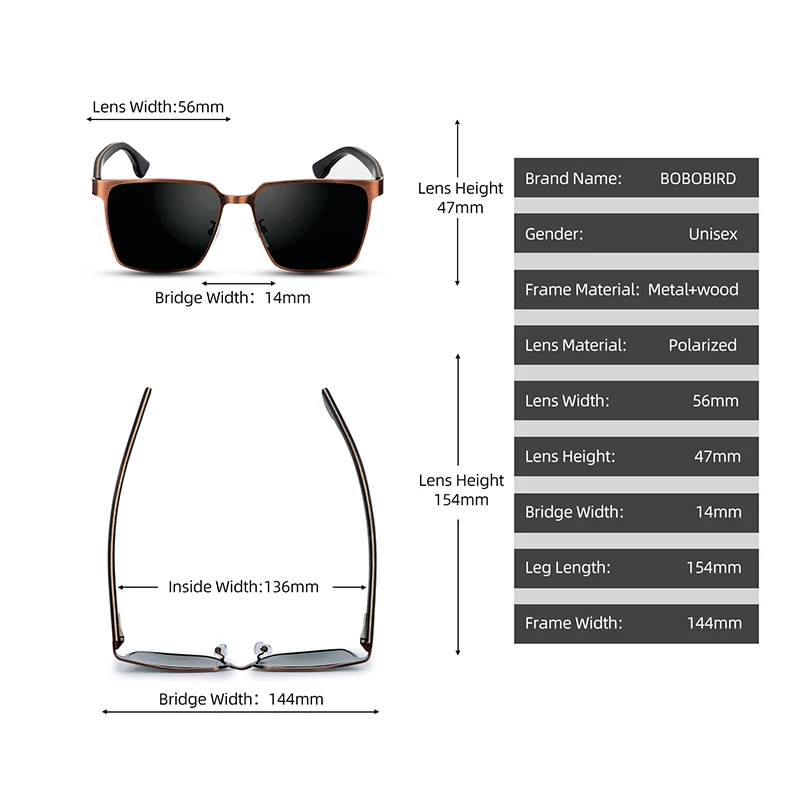 Wooden Stainless Steel Polarized Sunglasses | Muduh Collection