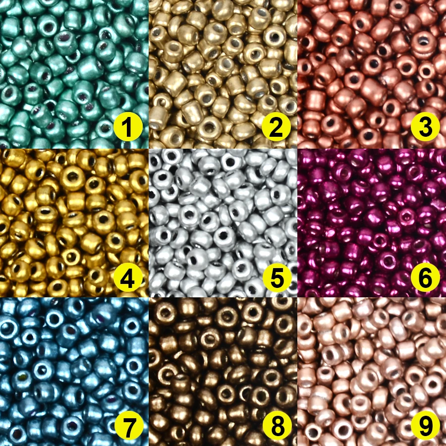 

Approx.1000pcs 2MM Matellic Small SeedBeads Czech Glass Beads Charms Kralen Bead Spacers for Jewelry Making DIY Craft Wholesale