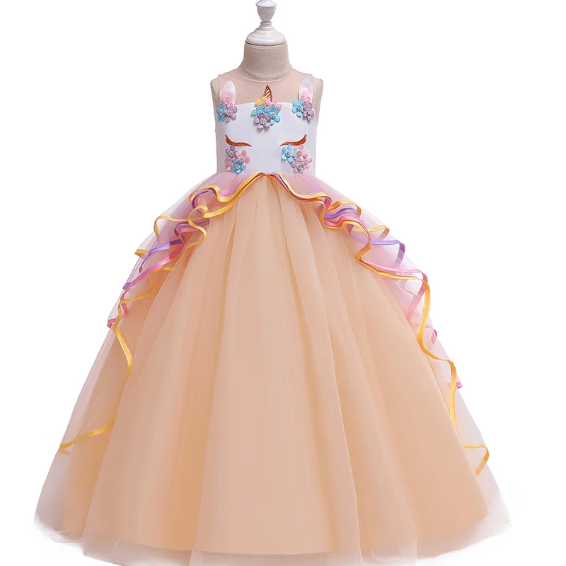 Рождественский костюм Белоснежки вечерние платья для девочек платье принцессы Детские платья для девочек, детское платье с единорогом для дня рождения 8 лет