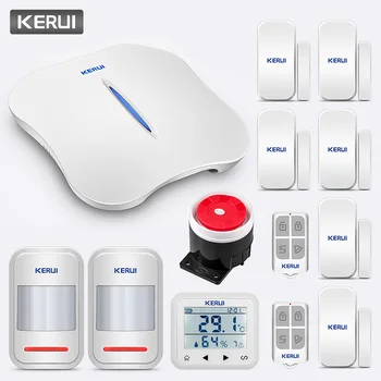 

KERUI W1 433MHz Temperature Detector Baby Home Security Protection SOS Wireless WiFi PSTN Linkage Burglar Alarm System Kit