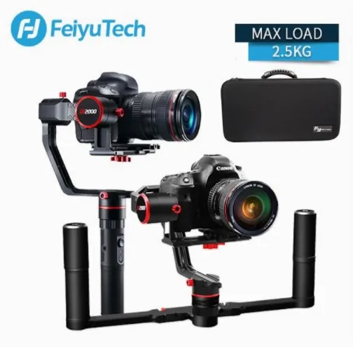 Feiyu a2000 3-осевой и портативный монопод с шарнирным замком DSLR Камера стабилизатор двойной ручной захват для Canon 5D SONY Nikon 2000 г полезной нагрузки Bluetooth с сумкой в комплекте