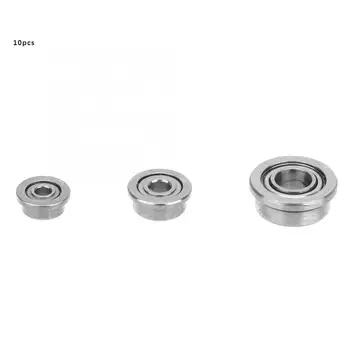 

10pcs 1.5/2/3mm I.D 4/5/7mm O.D Double-side Sealed Deep Groove Steel Flange Ball Bearings