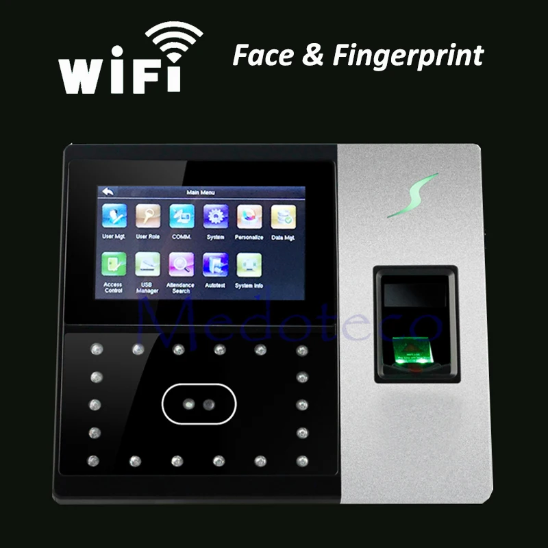 Iface702 Wi-Fi лица рабочего времени двери Система контроля доступа сети TCP/IP RJ45 Office времени отпечатков пальцев устройство перфорации