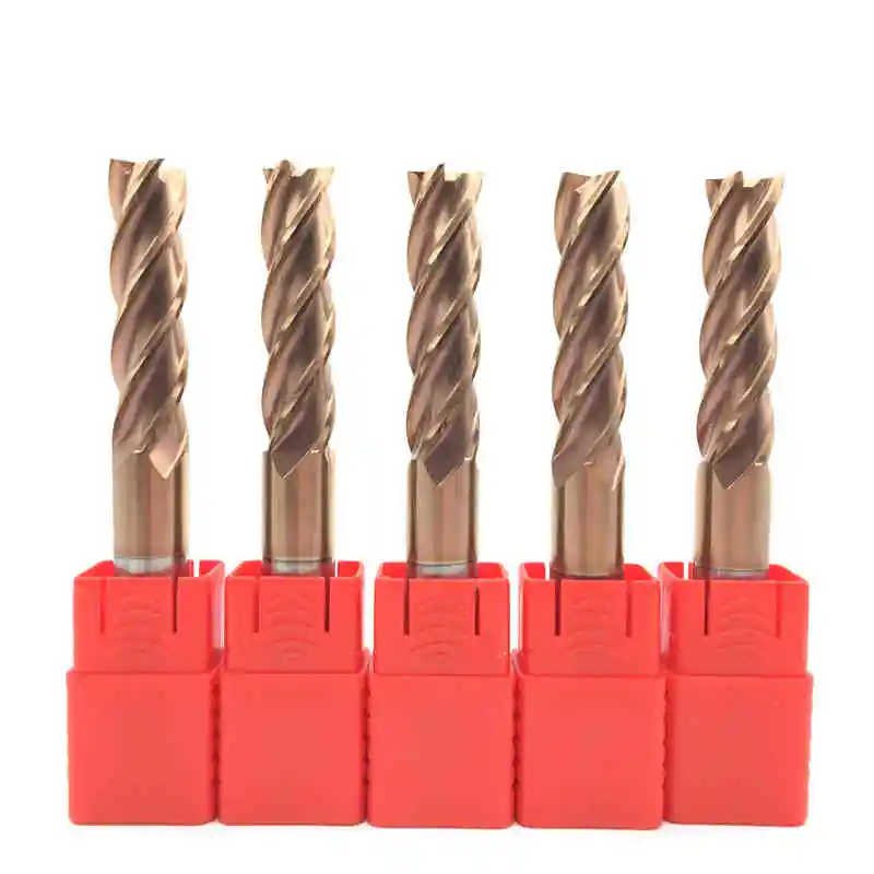 

5Pcs 4F-D12*100L hrc60 carbide End Mills tungsten Carbide Square Flatted End Mill 4 Flute Cutting diameter 12mm Milling Cutter