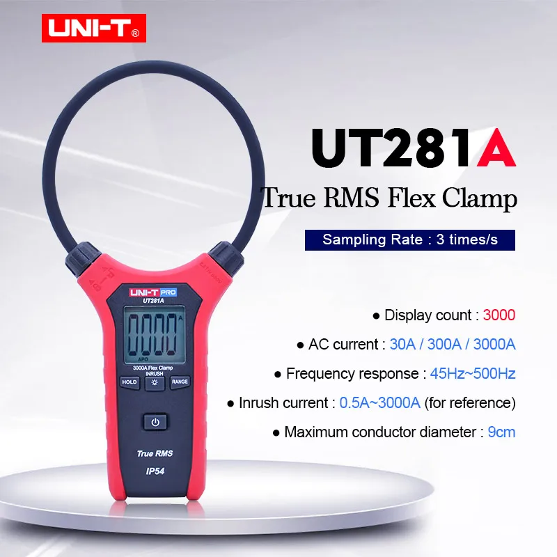 UNI-T UT281A Smart Digital Rogowski Flexible Clamp Meter Multimeter Handheld  AC Current tester True RMS Clamp Ammeter