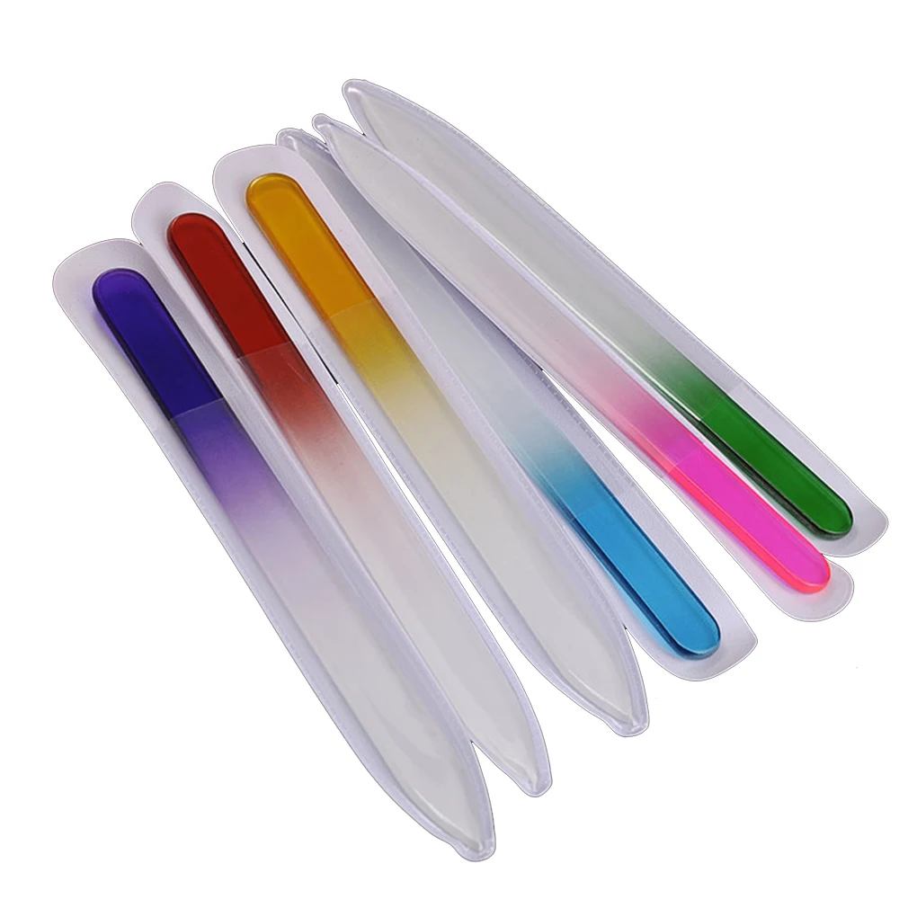 6Pcs Hoge Kwaliteit Nagelvijl Crystal Polijsten Bestand Glas Nail Art Manicure File Vrouwen Meisje Professionele Polijsten Gereedschap 14/9Cm