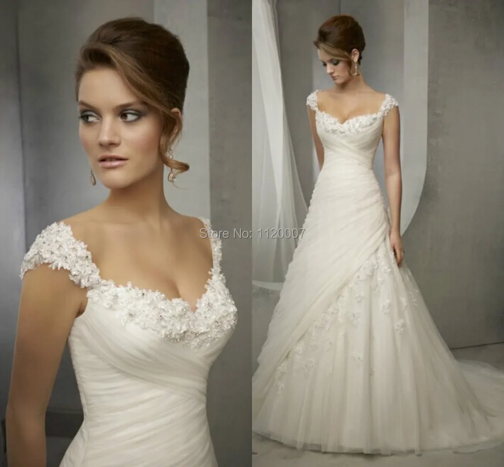 Vestido De Noiva Elegant Princess Ced Sleeves Wedding Dresses Vestido De Noiva Elegant Princess Ced Sleeves Wedding Dresses 2017 Sweetheart A Line Liques Bridal Gowns Small Train In From Weddings