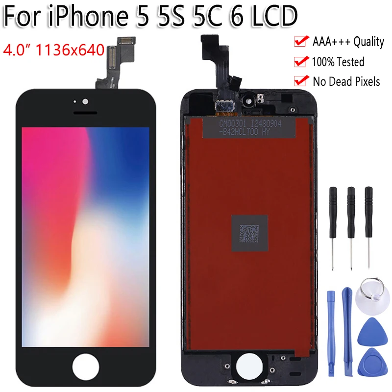 

Original Quality LCD For iPhone 6 5 5s 5c LCD Display Touch Screen Digitizer Assembly Replacement No Dead Pixel For iPhone 6 SE