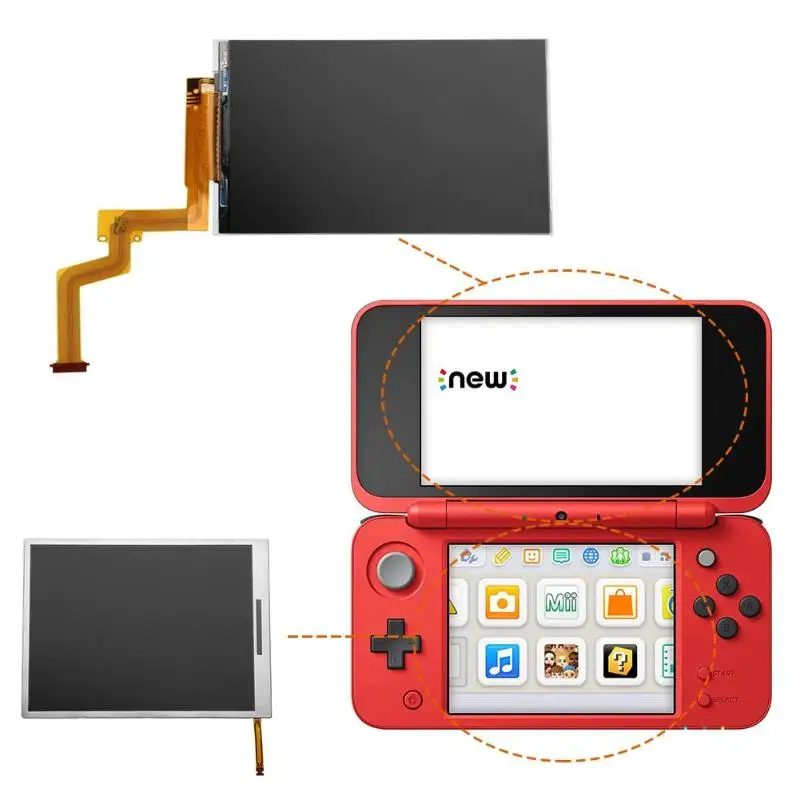 

For Nintendo 2DSXL Replacement Backlit Screen TOP & BOTTOM LCD Upper Lower Screen