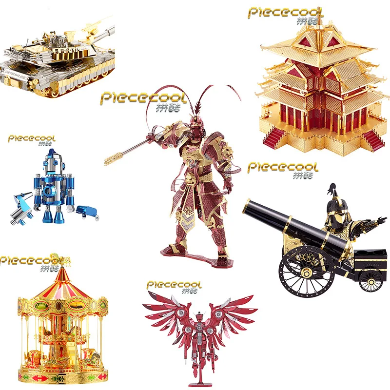 Piececool 3D металлическая игрушка-головоломка DIY черный рыцарь общий солдат Обезьяна Король Пекинская опера фигурка модель для взрослых мальчиков игрушка подарок золото