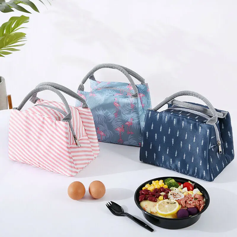

Insulated Lunch Bags For Adult Kids Picnic Beach School Striped Portable Lunch Bag Tote Handbag Food Container Kitchen Storage