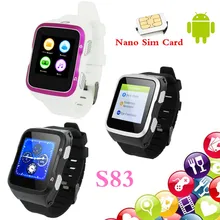 ZGPAX S83 Quad Core SmartWatch 3G WCDMA Handgelenk Telefon HD Innen Kamera 1,3G Quad-cores Smart Uhr Sim-karte Telefon Multi Sprachen