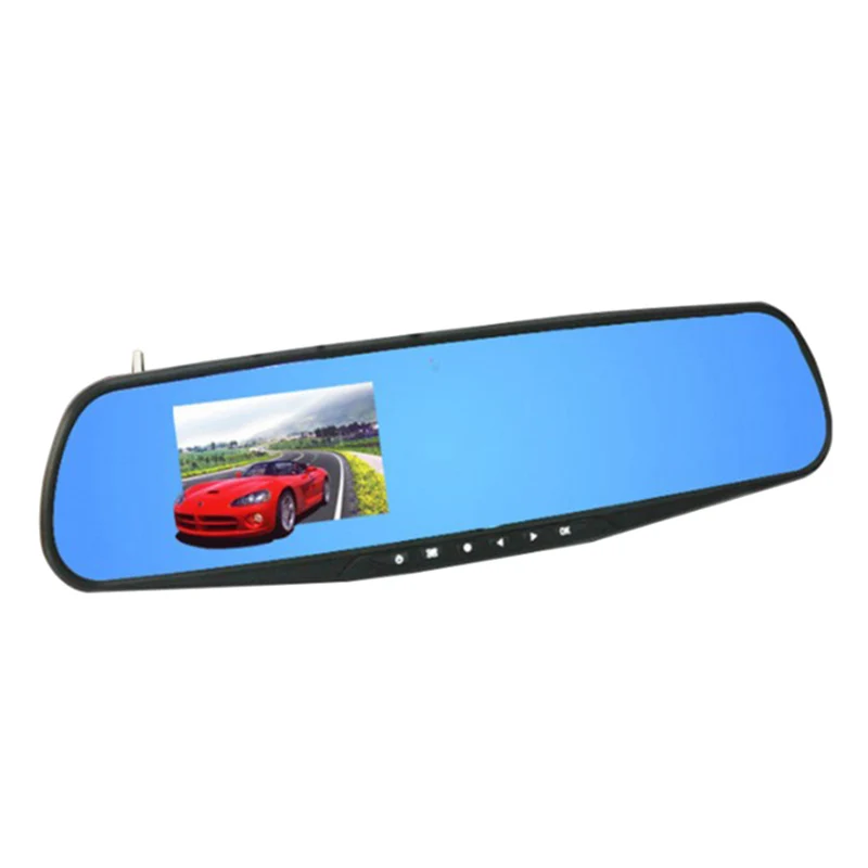 Ночное видение автомобиля HD DVR камера зеркало заднего вида цифровой видеорегистратор авто видеокамера Dash Cam двойной объектив Registratory Dropshippin - Название цвета: blue