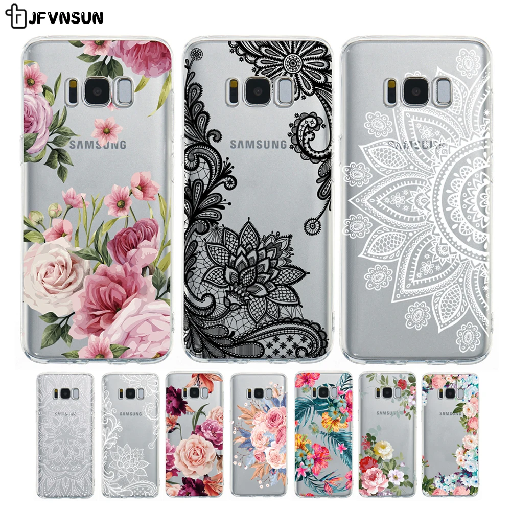 Для Samsung Galaxy S8 S8+ чехол 3D Рельефный цветочный узор прозрачный ТПУ для SAMSUNG S 8 plus