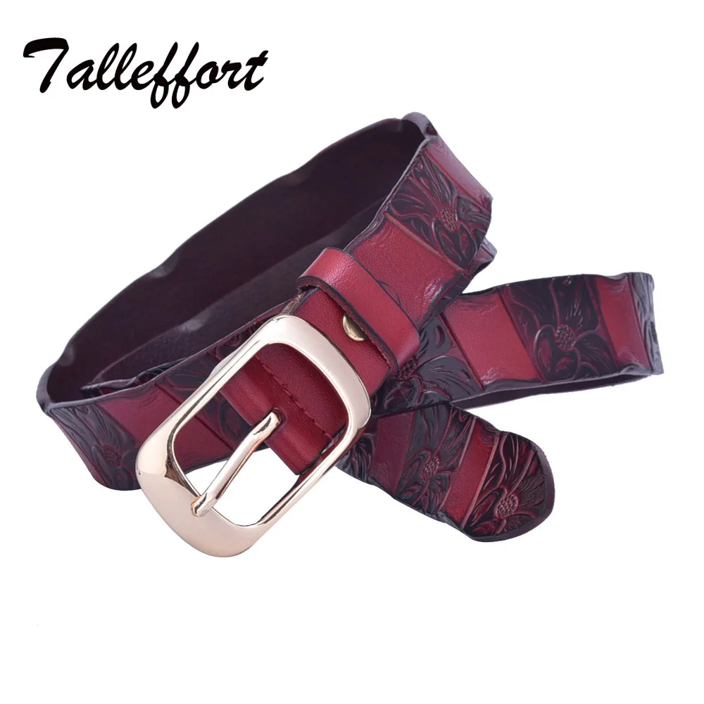 High quality Split genuine leather belt woman Cowskin pin buckle