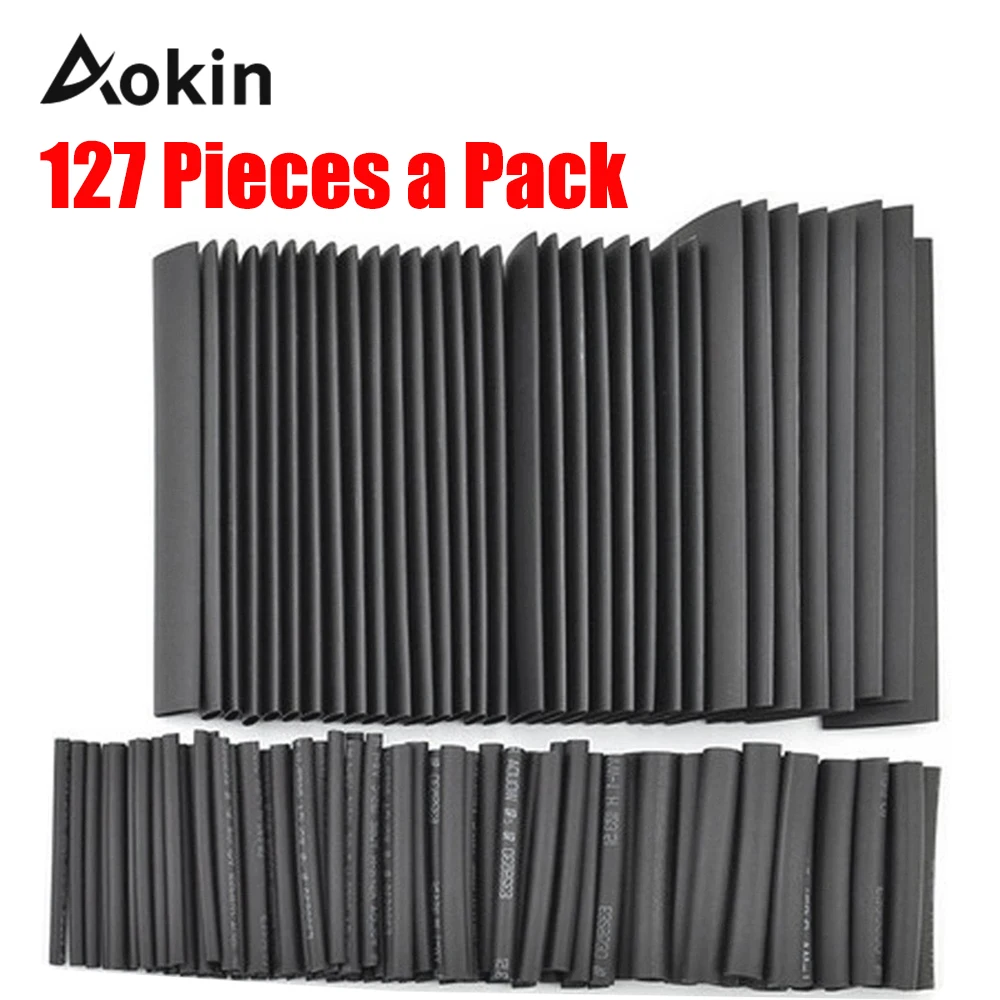 Shrinking 127Pcs Insulation Sleeving Thermal Casing Car Electrical Cable Tube kits Heat Shrink Tube Tubing Wrap Sleeve Assorted heat shrink tubing kit thermal insulation shrinking tube heat shrink for cables shrink wrap electronic kit