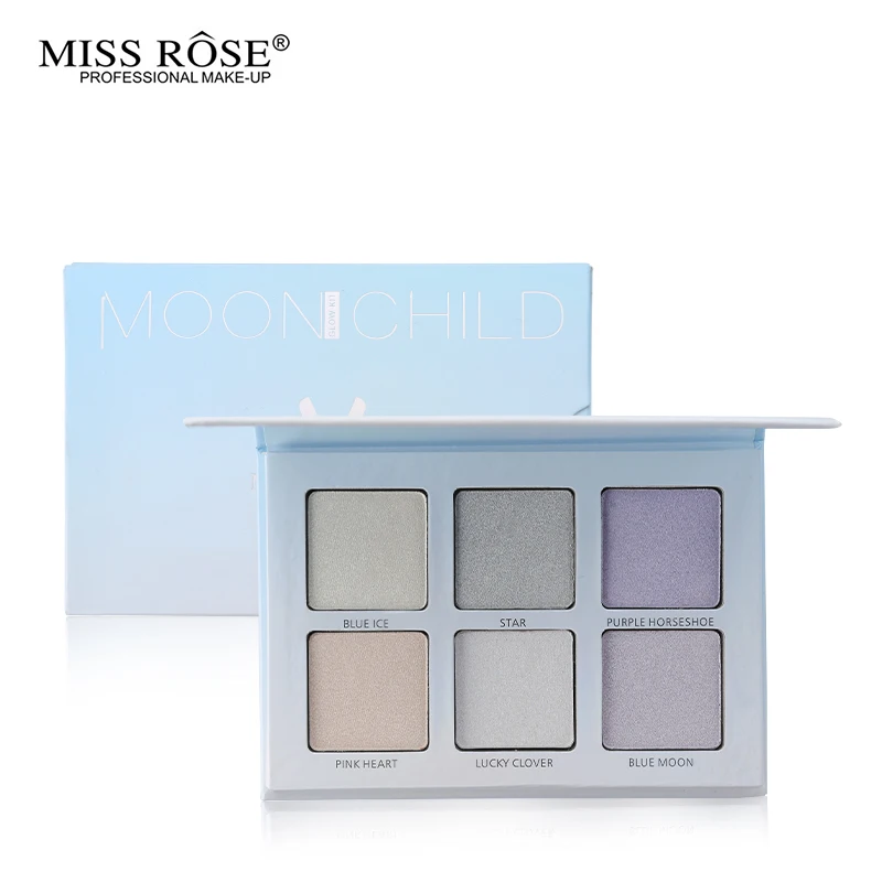 Miss Rose Aurora Glow Kit 6 цветов Хайлайтер для макияжа Палитра контур лица Радужный хайлайтер мягкая пудра Крем Осветляющий бронзатор