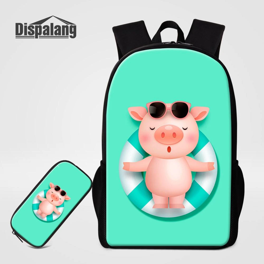 Kartun Ransel 2 Pcs Set Pink Piggy Cetakan Sekolah Anak Anak Sekolah Dasar Ransel Dengan Pensil Case Tas Daypack Mochila Ransel AliExpress
