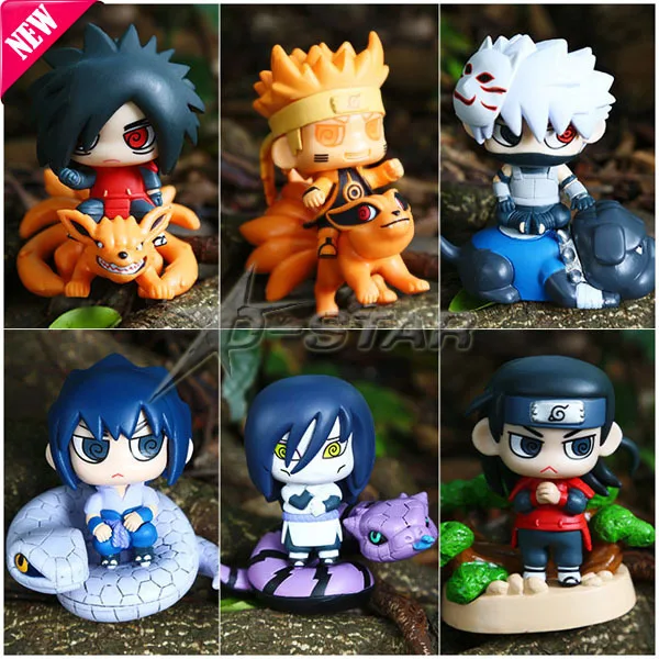 

Free Shipping 6pcs Cute 3.5" Naruto Anime Assortment Solid Boxed PVC Action Figure Collection Model Toy Gift (6pcs per set)