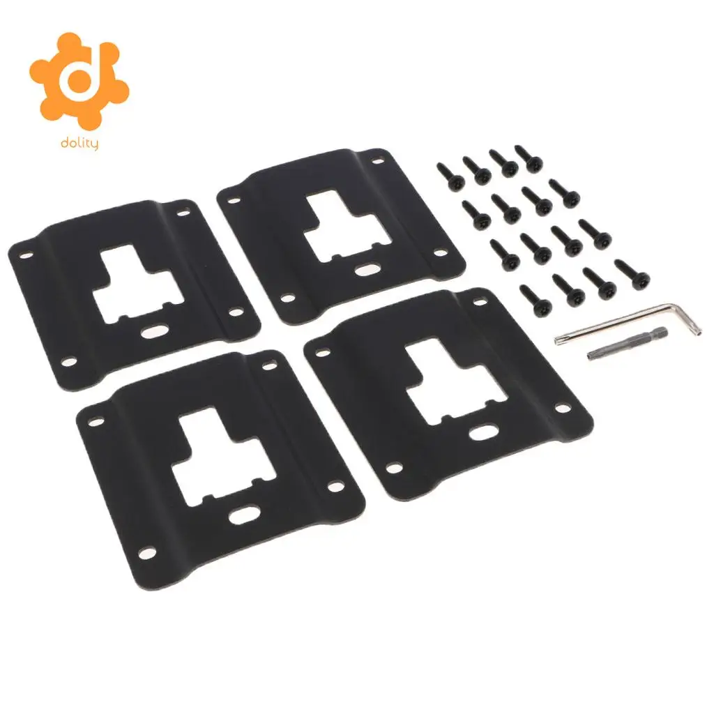 Compatible Ford (15-18) F150 F250 F350 Truck Bed Tie Down Panel Bracket, Bed Load Hook Reinforcement Panel 4PC Anti-Theft Screws
