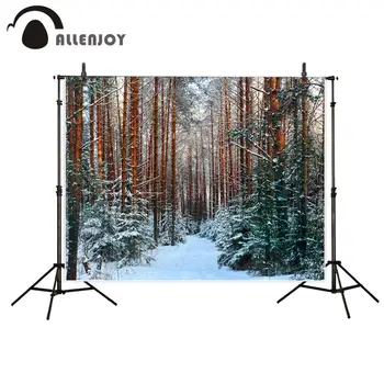 

Allenjoy new arrivals photo backdrops Forest snow winter real natural scenery backdrop photocall photo printed excluding stand