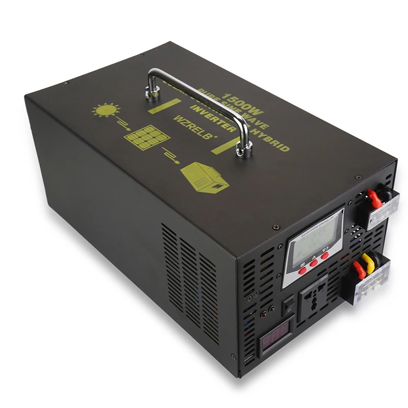 1500W Pure Sine Wave Hybrid Inverter 12V to 220V DC to DC/AC Solar
