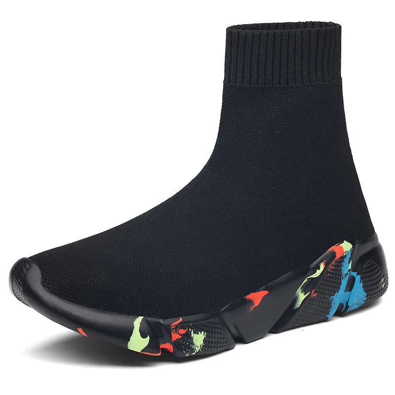 

DaJane Sneakers Women Men Knit Upper Breathable Sport Shoes Sock Boots Woman Chunky Shoes High Top Running Shoes For Men Women