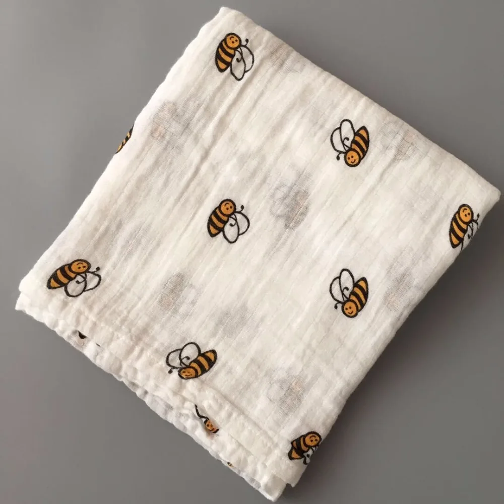 

Baby Summer Muslin cotton Single layer baby towel geometry pattern newborn blanket baby swaddle infant wrap 120x120cm