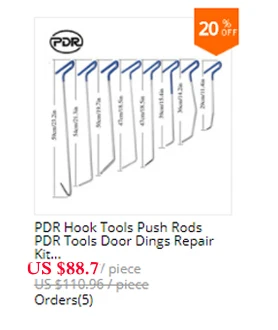 PDR безболезненное удаление вмятин, ремонтные крючки, толкатели для дверей, ремонтные пружины, стальные стержни, ремонт повреждений градом, высокое качество