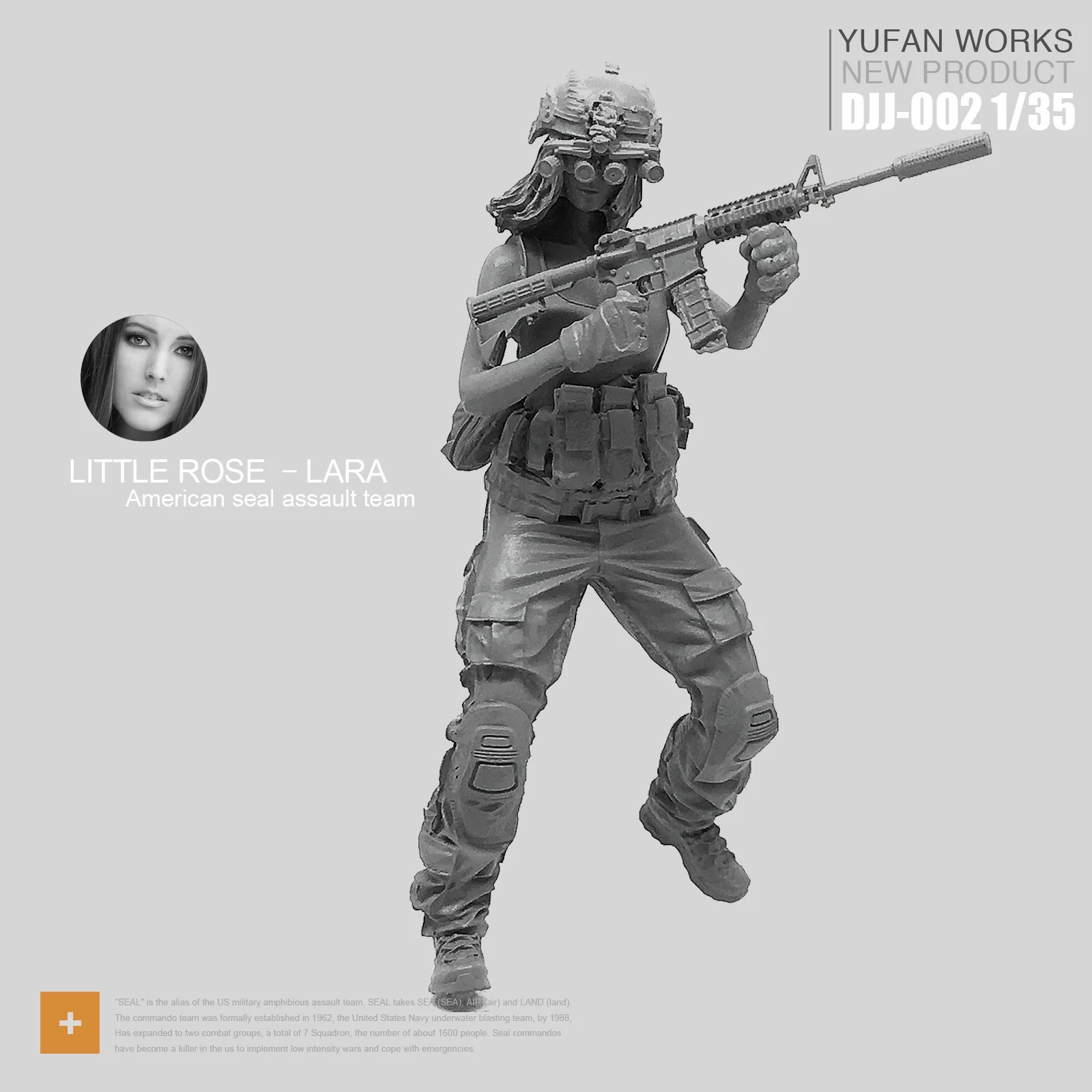 Модель Yufan 1/35 фигурка из смолы Женский солдат печать командировка роза серия Laura