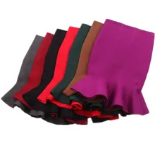 Осень-зима модные Высокая талия утолщение теплый плиссированные юбки, большой размер S-5XL 6XL юбка-годе цвет черный, серый, зеленый, красный