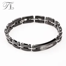 TL Stainless Steel Hologram Bangles Bracelets Black&White Ceramic Bracelets Delicate Zircon Decoration Hot Sale Ceramic Jewelry
