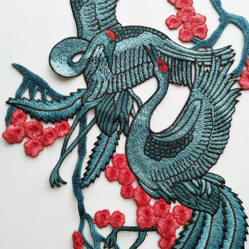 1 шт. большая вышитая аппликация летающие краны|big appliques|sew on patchesappliques embroidered |