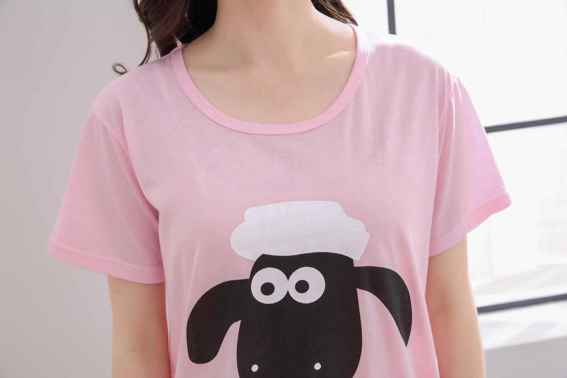 Летняя женская ночная рубашка с коротким рукавом размера плюс M-XXXL мультяшная Пижама Милая домашняя одежда для девочек хлопковая ночная рубашка - Цвет: Style 12