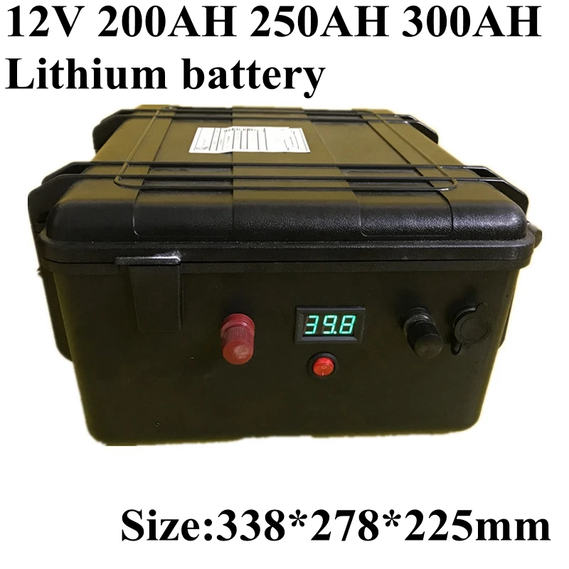 

Super high capacity 12V 200Ah 250Ah 300Ah Lithium li-ion lipo battery for power boat motor solar wind energy UPS + 10A charger