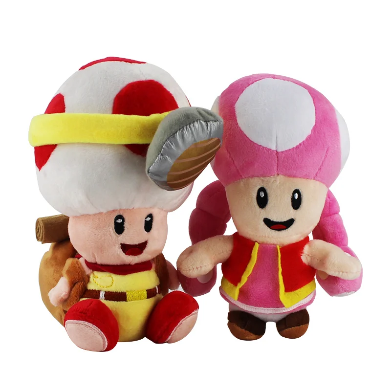 19cm 2style różowy Mushroon Toadette grzyb ropucha pluszowe zabawki lalki nadziewane miękkie urocze prezenty dla dzieci