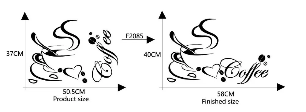 Кофе чашка виниловая наклейка на стену Стикеры, кофе, Wall-Art Наклейки для дома Кухня и Кофе магазин украшения